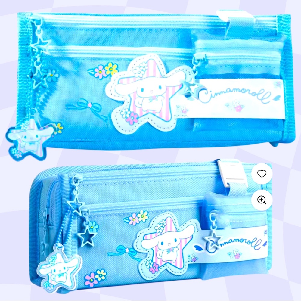 Sanrio Cinnamoroll Pachacco Kuromi High Capacity Blue Pencil Bag